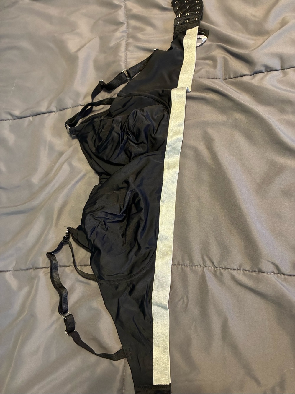 Black HOT MILK Nursing Bra with Ivory Contrast Band